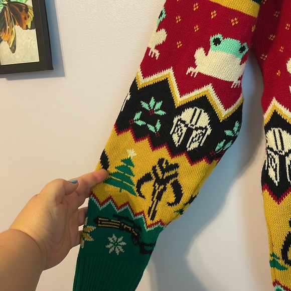Star Wars Grogu Frog Mandalorian Ugly Christmas Sweater Knit size XL - Picture 7 of 16
